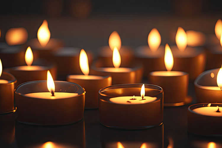 Kerzen bei der Trauerrede